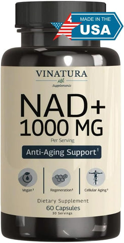 VINATURA - Suplemento NAD 1000 mg – Puro NAD para Rejuvenescimento