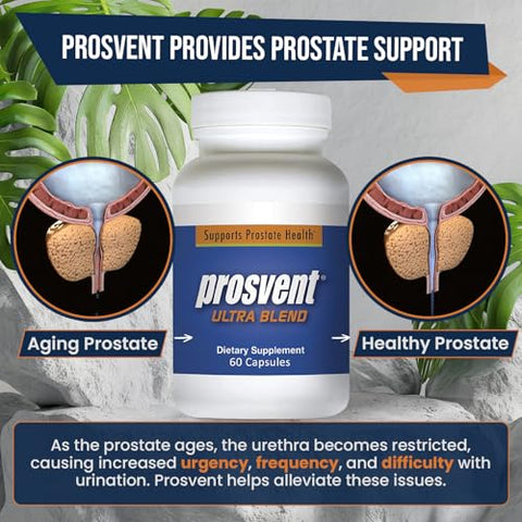 Prosvent - Advanced Prostate Support Ultra: Suplemento Natural com Saw Palmetto, Pygeum, Licopeno, Urtiga, Beta Sitosterol, Cranberry e Mais para Aliviar a Frequência Urinária