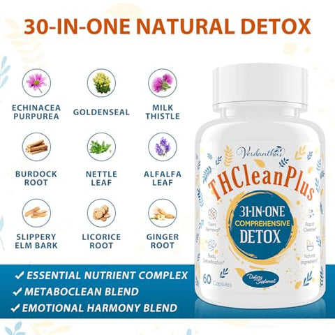 Verdanthus - 31 em 1 Desintoxicante e Limpeza do Fígado, Detox Rápido, Detox Completo do Corpo, Limpeza de Toxinas para Fígado, Rim, Fórmula Herbal Natural, Suporte Imunológico
