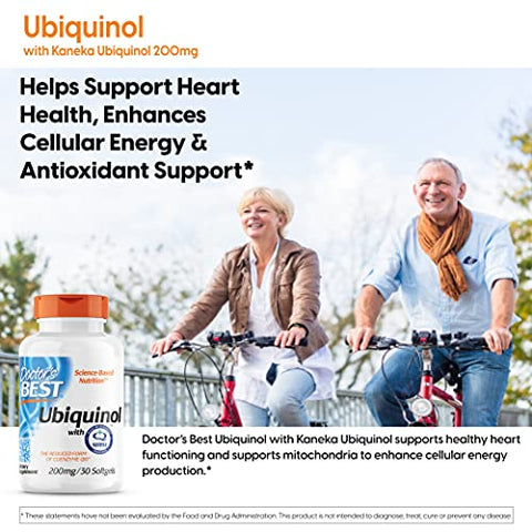 Doctor's BEST - Doctor’s Best Ubiquinol com Kaneka QH: Energia Celular Aumentada, Antioxidante, Sem GMO, Sem Glúten