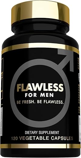Flawless For Men - Suplemento Mega Dose 3000mg USA’s com Psyllium Husk, Aloe Vera e Semente de Chia – 120 Cápsulas Rica em Fibras