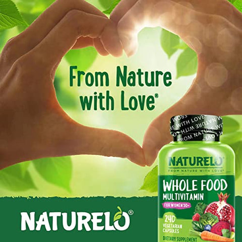 Multivitamínico Integral para Mulheres 50 (Sem Ferro) com Vitaminas, Minerais – Marca NATURELO - NATURELO