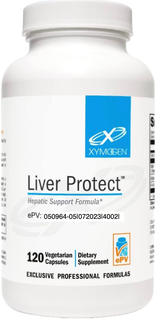 Liver Protect – Suporte à Saúde do Fígado Produção de Glutationa – Extrato de Cardo Mariano, Ácido Alfa-Lipóico ALA, N-Acetil-L-Cisteína, Selênio L-Selenometionina (120 cápsulas) - XYMOGEN
