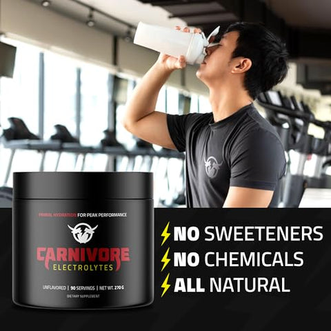 Carnivore Electrolytes - Pó de Hidratação Premium para Dieta Carnívora – Suporte Equilibrado de Eletrólitos, Zero Carb, Amigo do Keto – Energia Ótima