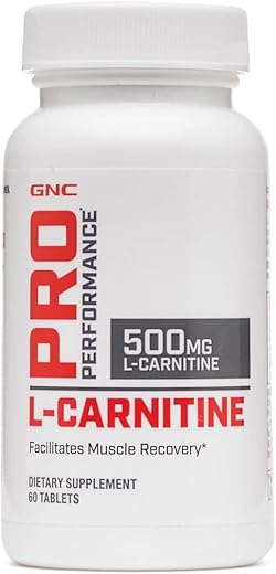 Pro Performance L-Carnitine – 60 Tabletes, Suporte para Recuperação Muscular - GNC