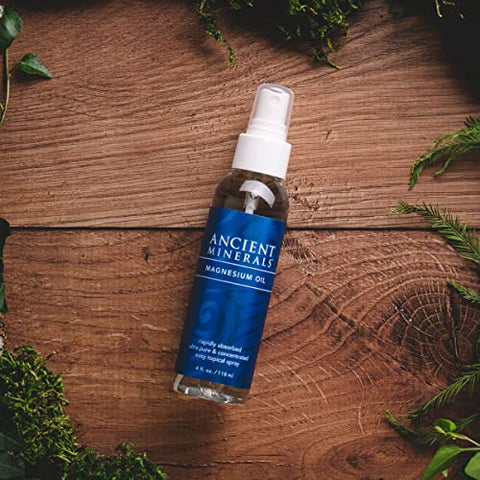 Spray de Óleo de Magnésio Ancient Minerals, Concentração Elevada de Cloreto de Magnésio Zechstein Genuíno (120ml)