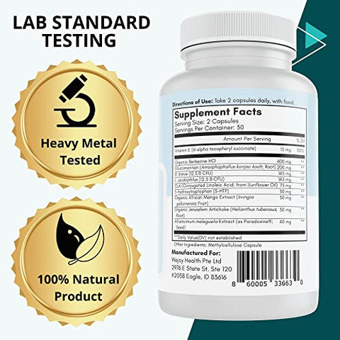 WEJOY. - Better Slim – Probióticos Termogênicos para Mulheres, Alívio de Inchaço, Supressor de Apetite para Perda de Peso, Probióticos de Desintoxicação para Saúde Digestiva, Lactobacillus Acidophilus – 100g