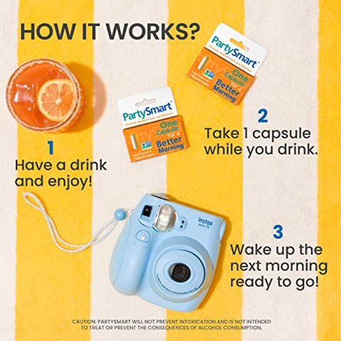 PartySmart: Cápsula para uma Manhã Melhor após Beber, Suporte ao Fígado, Quebra do Álcool, Estudo Clínico, Suplemento Herbal, 10 Cápsulas - Himalaya