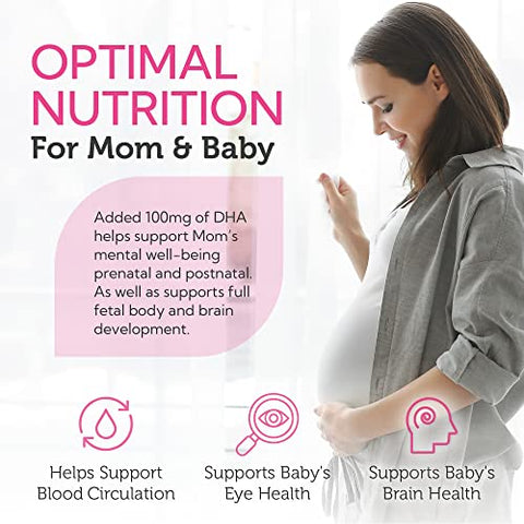 Mighty Mini Vitamina Pré-Natal com DHA – Fortaleça sua saúde durante a gravidez - Zahler