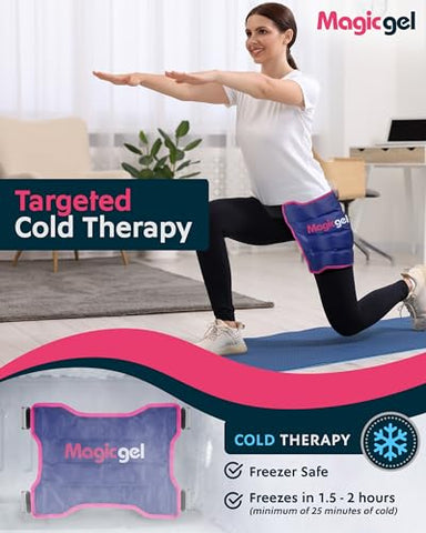 Bolsa de Gelo Reutilizável para Bursite no Quadril, Cirurgia de Substituição e Dor no Flexor do Quadril. Envoltório de Gelo para Alívio de Inflamação e Inchaço - Magic Gel