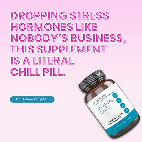 Adrenal Calm – Ashwagandha, Vitaminas B, Melissa e Aminoácidos para Alívio do Estresse, Melhor Sono e Cortisol Equilibrado – 90 Cápsulas - Dr. Brighten