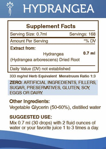 Tintura Líquida Sem Álcool de Raiz de Hortênsia (Hydrangea arborescens) – Secrets of the Tribe, 118 ml
