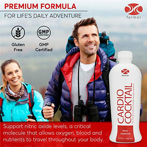 Sameriver - Cardio Cocktail Líquido Óxido Nítrico 946 ml – L-Arginina, Vitaminas B, 5.000 UI Vitamina D – Suporte à Saúde Cardiovascular, Suplemento Óxido Nítrico