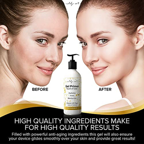 IndulgeMe - Gel Condutor Facial Hidratante – Primer em Gel deixa na pele, Ácido Hialurônico, Peptídeo de Colágeno, Niacinamida, Vitamina E, Folha de Ouro