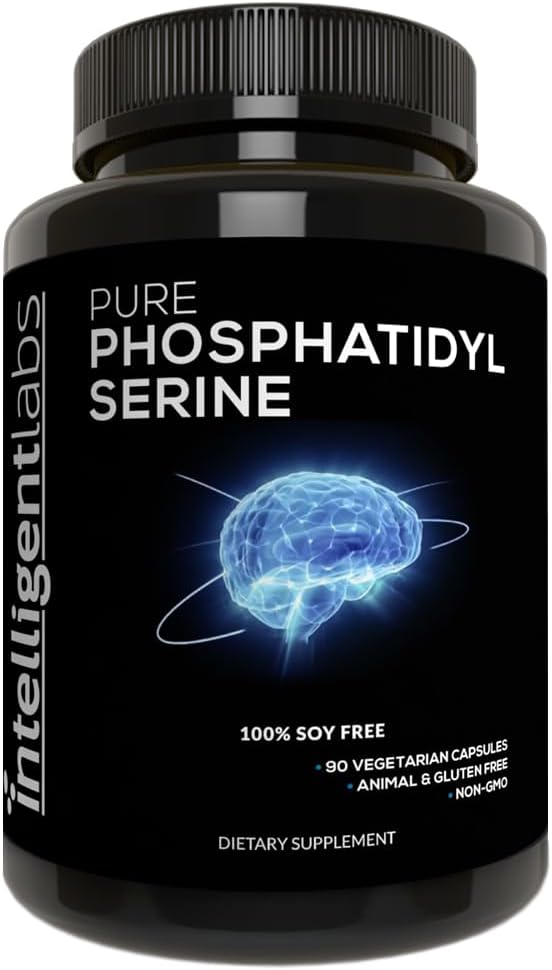 Suplemento de Fosfatidilserina 100mg | 90 Cápsulas de Alta Potência | Livre de Soja e Alergênicos | Puro Fosfatidilserina de Lecitina de Girassol - Intelligent Labs