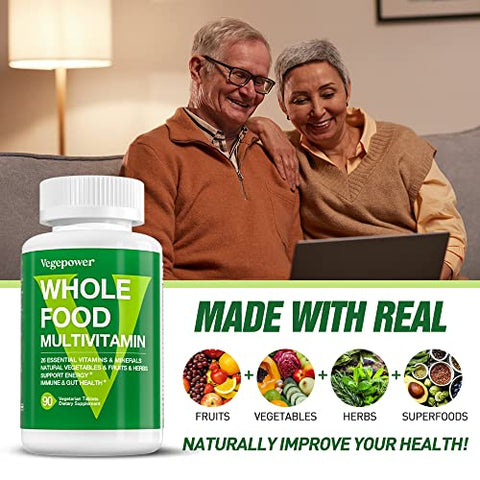 VEGEPOWER - Multivitamínico Whole Food para Homens e Mulheres – com 65 Vitaminas, Minerais e Pó Orgânico Natural – Marca em Destaque
