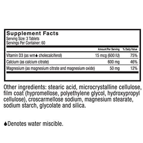 Celebrate Bariatric Supplements - Celebrate Vitamins – Comprimido não mastigável de Citrato de Cálcio Plus com Vitamina D3 e Magnésio, 1200mg, Sem Açúcar
