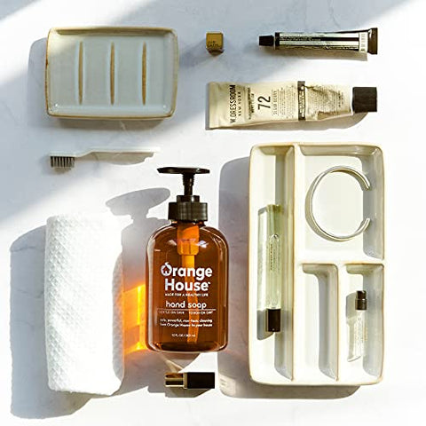 Sabonete Líquido ORANGE HOUSE com Óleo de Laranja Natural Grau Alimentício, Fragrância Fresca, 355 ml (3 Unidades)