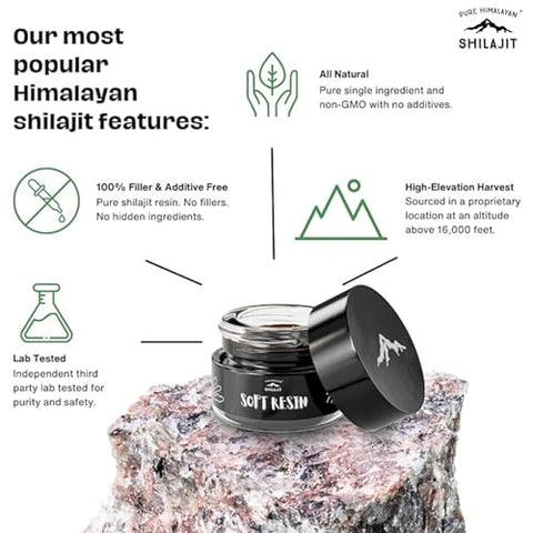 Pure Himalayan Shilajit - Himalayan Shilajit Puro – Resina Macia Grau A do Himalaia, Energia – 100% Natural e Autêntico