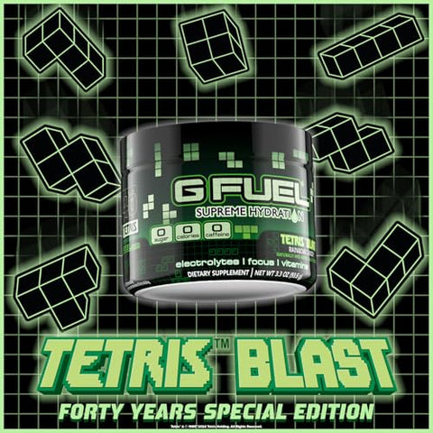 Tetris Blast: Pó de Eletrólitos para Hidratação, Energia e Foco, Sem Açúcar, Suplemento com Minerais Essenciais, Sabor Rainbow Candy, 93g - G Fuel