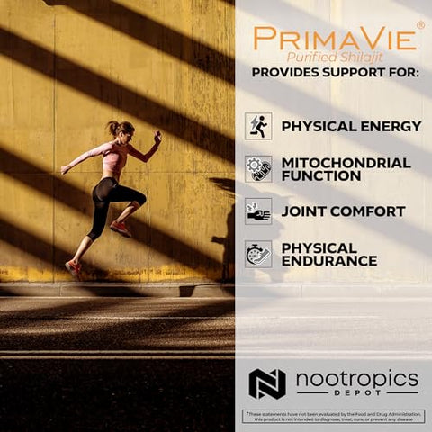 PrimaVie Shilajit Cápsulas | 250mg | 90 Unidades | Extrato Puro | Erva Ayurvédica | Suporta Função Mitocondrial Aumenta Resistência - Nootropics Depot