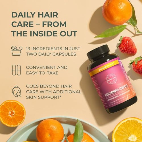 Vitaminas para o Crescimento Capilar Feminino – 1 Pacote, Fórmula Potente – 60 Cápsulas - Primal Harvest