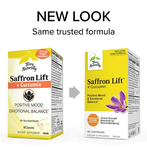 Saffron Lift Curcumin – Suplemento Herbal com Curcumina – Açafrão Não-OGM - Terry Naturally