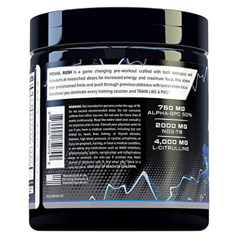 Prevail Rush Preworkout em Pó de Alta Estimulação para Homens – 300g - Cutler Nutrition
