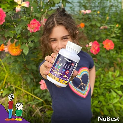 Tall Kids – Vitaminas para Crianças em Crescimento – Fortalece os Ossos, Saúde Geral e Imunidade – Formato de Animais – 90 Comprimidos Mastigáveis de Frutas Vermelhas | 1,5g - NuBest