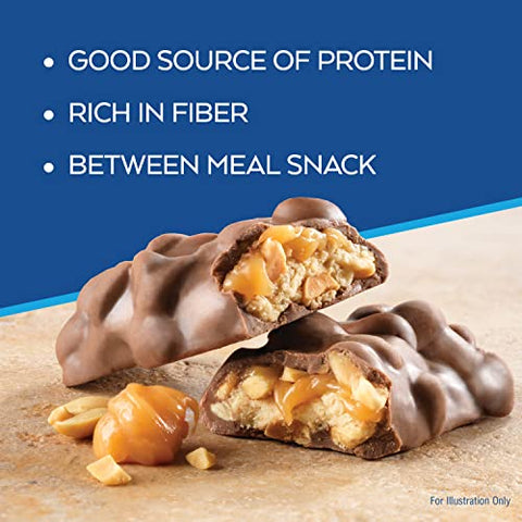 Barra de Lanche Caramel Chocolate Nut Roll, Snack Proteico, Rico em Fibras, 2g Açúcar, 16 Unidades - Atkins