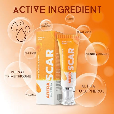 Creme Removedor de Cicatrizes ABERA Red Turmeric (Produto Premium) – Tratamento Avançado para Rosto e Corpo com Ingredientes Naturais Remove Rapidamente Estrias, Queloides, Queimaduras e
