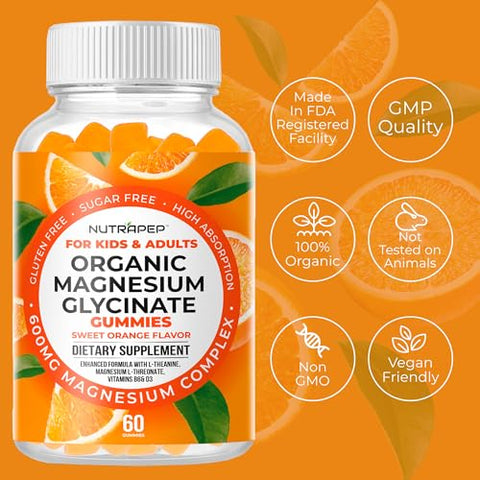 NutraPep - Gomas de Magnésio Glicinato para Crianças – Saúde e Bem-Estar Infantil