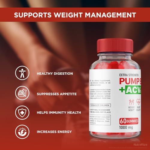 NutraRize - Gomas Pump Burn ACV – 2 Pacotes, Perda de Peso Avançada, Máxima Potência – 120 Gomitas
