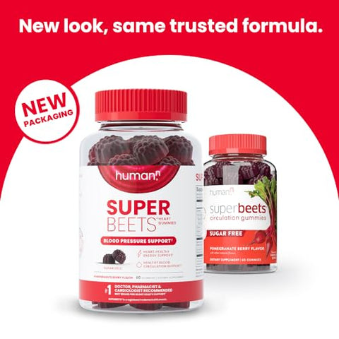 SuperBeets Gummies de Circulação – Energia Saudável para o Coração, Extrato de Semente de Uva - humanN