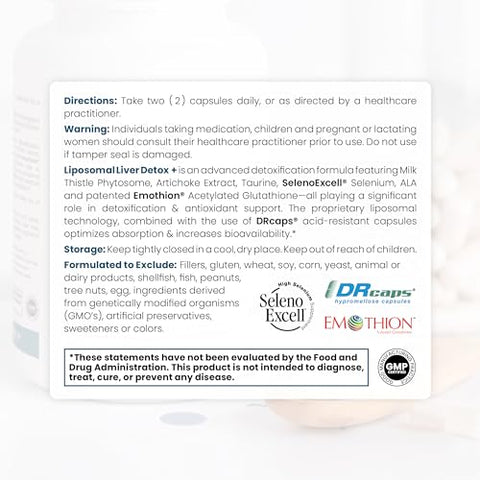 Liposomal Liver Detox 120 VCaps | Formato Liposomal Livre de Soja com Cofatores Nutricionais de Metilação | Suporta Desintoxicação e Limpeza do Fígado | Vegano - Pure Therapro Rx