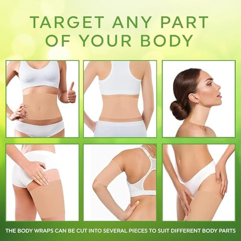 lipo applicator - Ultimate Body Wrap com Guaraná, Chá Verde e Algas Marinhas para Estômago Barriga Pernas Braços Abdômen. 4 Envoltórios