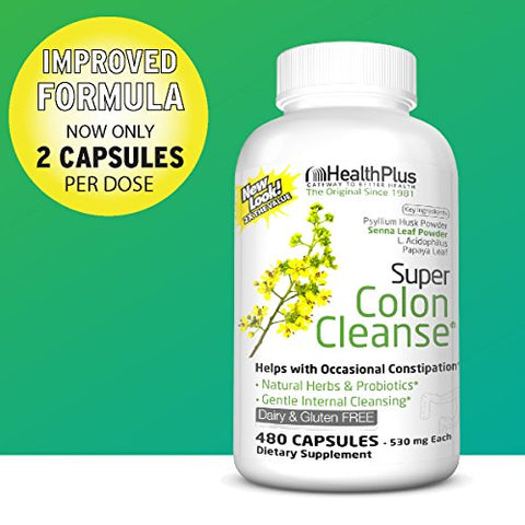 Super Colon Cleanse: Limpeza de 10 Dias – Detox | 12 Limpezas, 480 Comprimidos (Embalagem pode variar) - Health Plus