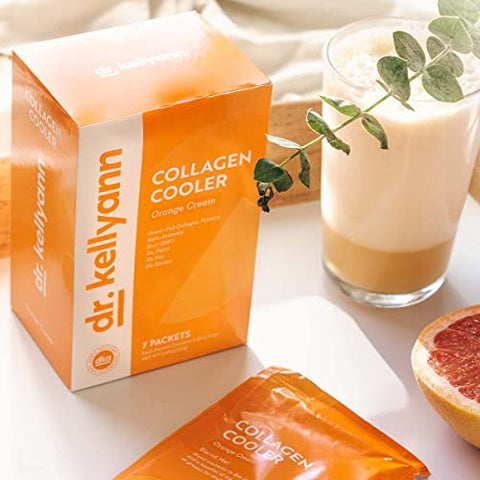 Keto Shake Packets To Go – Colágeno Refrescante – Creme de Laranja, Pó de Proteína de Colágeno 100% Grass Fed – Keto - Dr. Kellyann