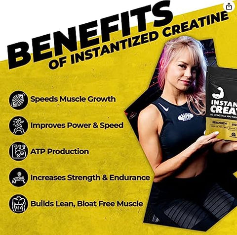 GAINS IN BULK GAINSINBULK.COM - Creatina Monohidratada Instantânea Ganhos em Massa, Primeira Creatina 100% Solúvel do Mundo para Força, Desempenho e Construção Muscular… (30 Porções)