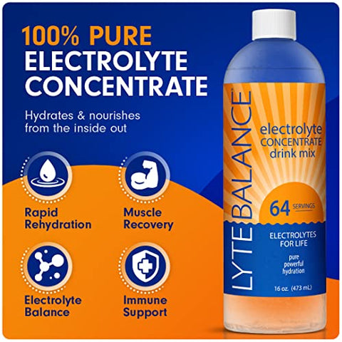 LYTE BALANCE - Concentrado de Eletrólitos | Mistura Líquida de Bebida com Eletrólitos com Sódio, Potássio | Marca do Produto