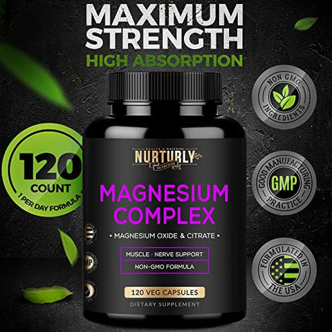 NURTURLY - Magnésio Citrato: Benefícios para a Saúde e Bem-Estar | 100% Natural | 500g