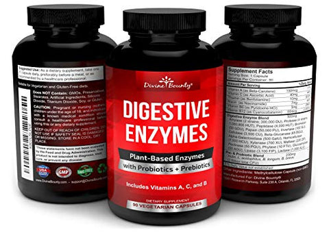Divine Bounty - Enzimas Digestivas com Probióticos – Melhore sua Digestão Naturalmente