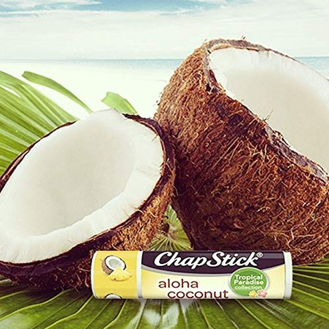 ChapStick - Chapstick Edição Limitada Coleção Paraíso Tropical Aloha Coco Protetor Labial em Tubo – Ótimo para Hidratação e Proteção da Pele dos Lábios