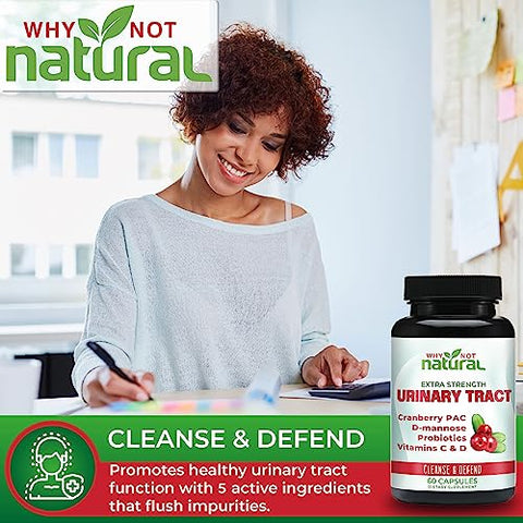 Pílulas UTI 5 em 1 com D-Manose, Extrato de PAC de Cranberry, Probióticos e Vitamina C | 100% Natural e Eficaz - Why Not Natural