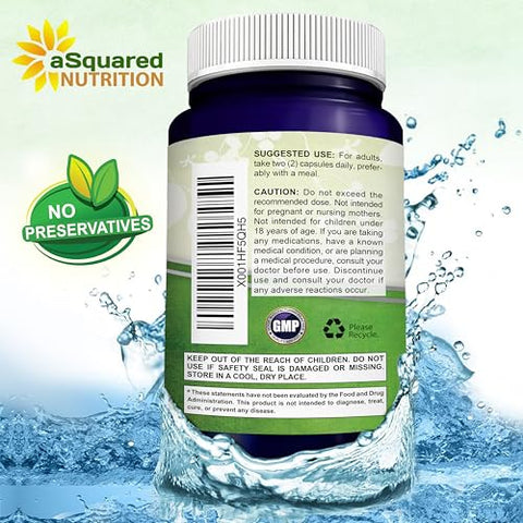 Glutationa Reduzida 500mg por Porção – 200 Cápsulas – Antioxidante L-Glutathione para Apoiar a Saúde do Fígado - aSquared Nutrition