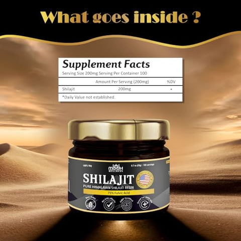 MBDH Wellness - Resina Premium de Shilajit do Himalaia Puro – 100% Natural – 30g