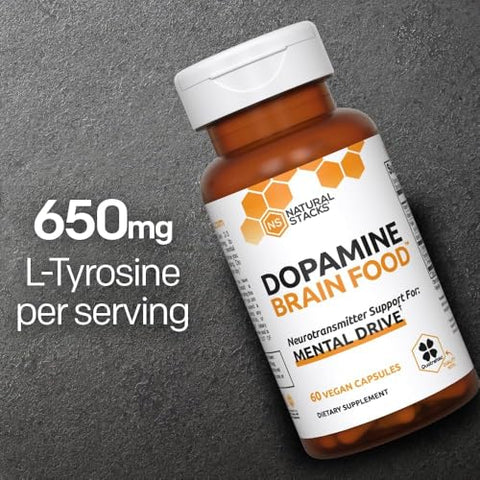 NATURAL STACKS - Suplemento de Foco Dopamina – Aumente sua Concentração e Produtividade | Marca: Dopamine Focus