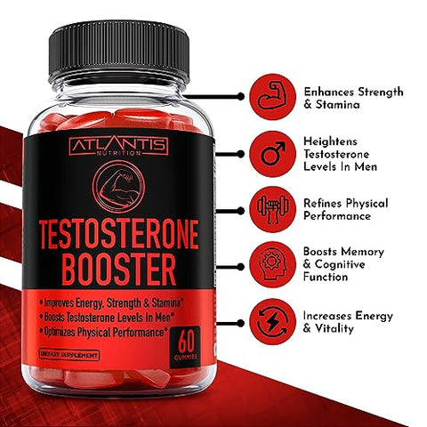 Atlantis Nutrition - Gummies Testosterone Booster For Men – Aumenta Força – Marca em Destaque