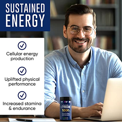 Alpha Flow - L-Tyrosine 1000MG Cápsulas – Suplemento Natural para Foco